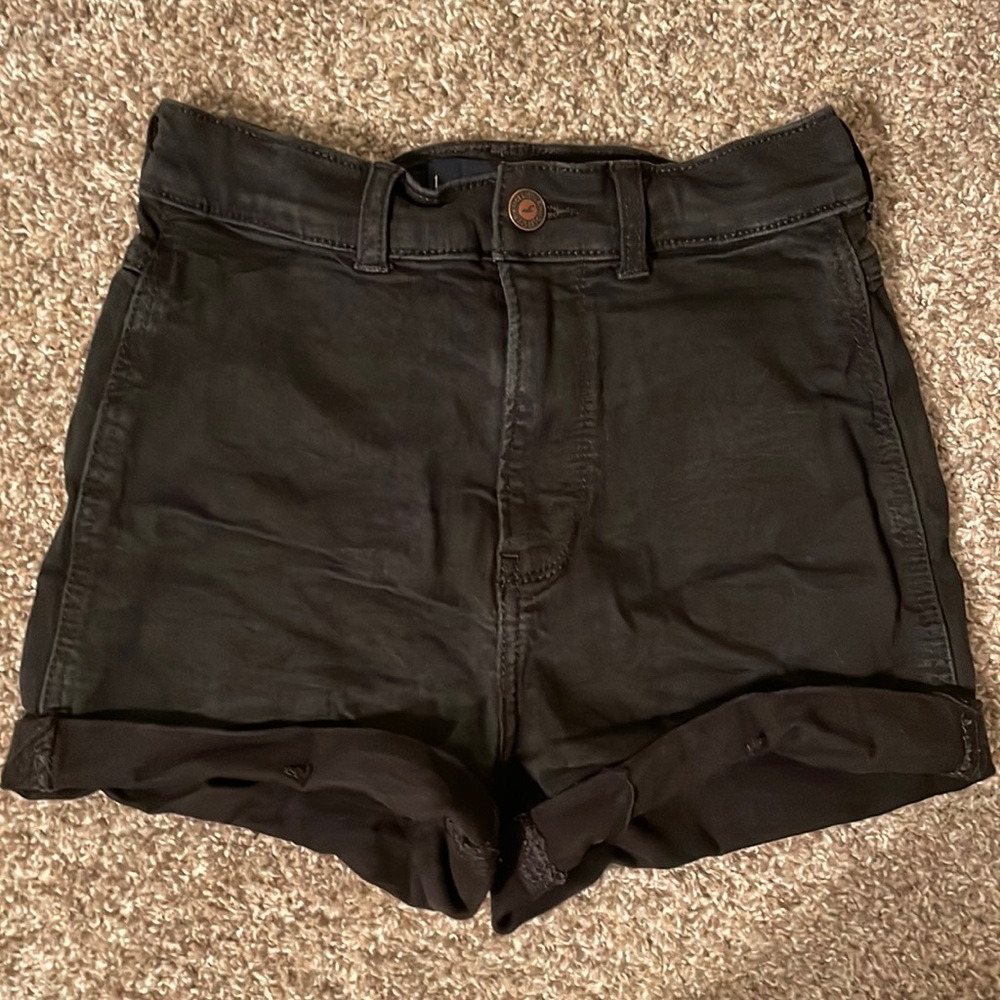 Hollister ultra high rise black jean shorts